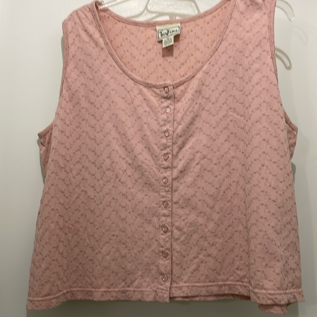 Tantrums Mauve Knit Eyelet Sleeveless Shirt. Size 3x